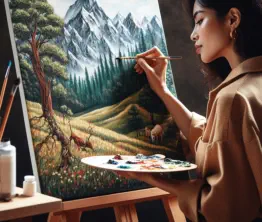 Ai female artist painting